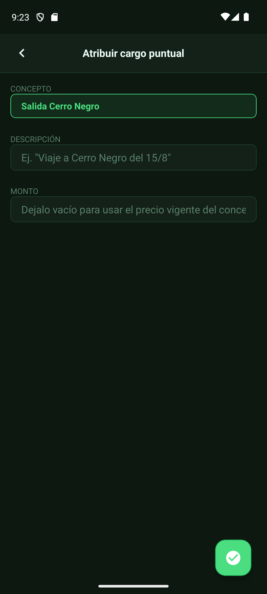Atribuir cargo puntual