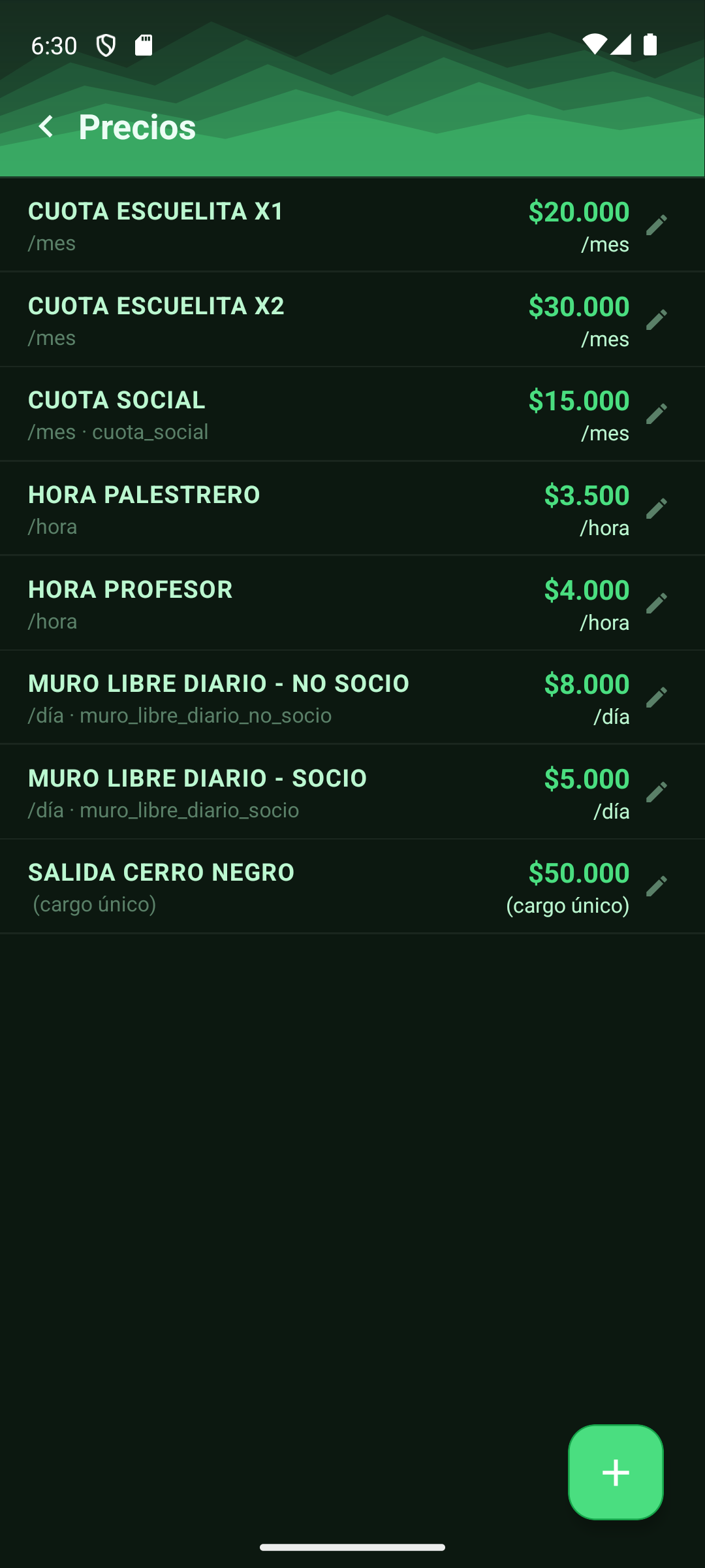 Lista de precios