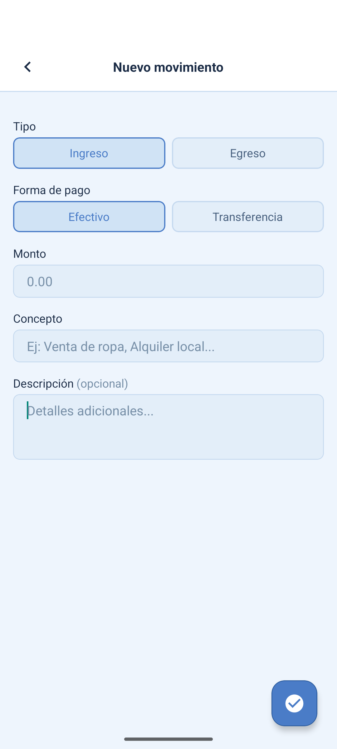 Registrar un movimiento