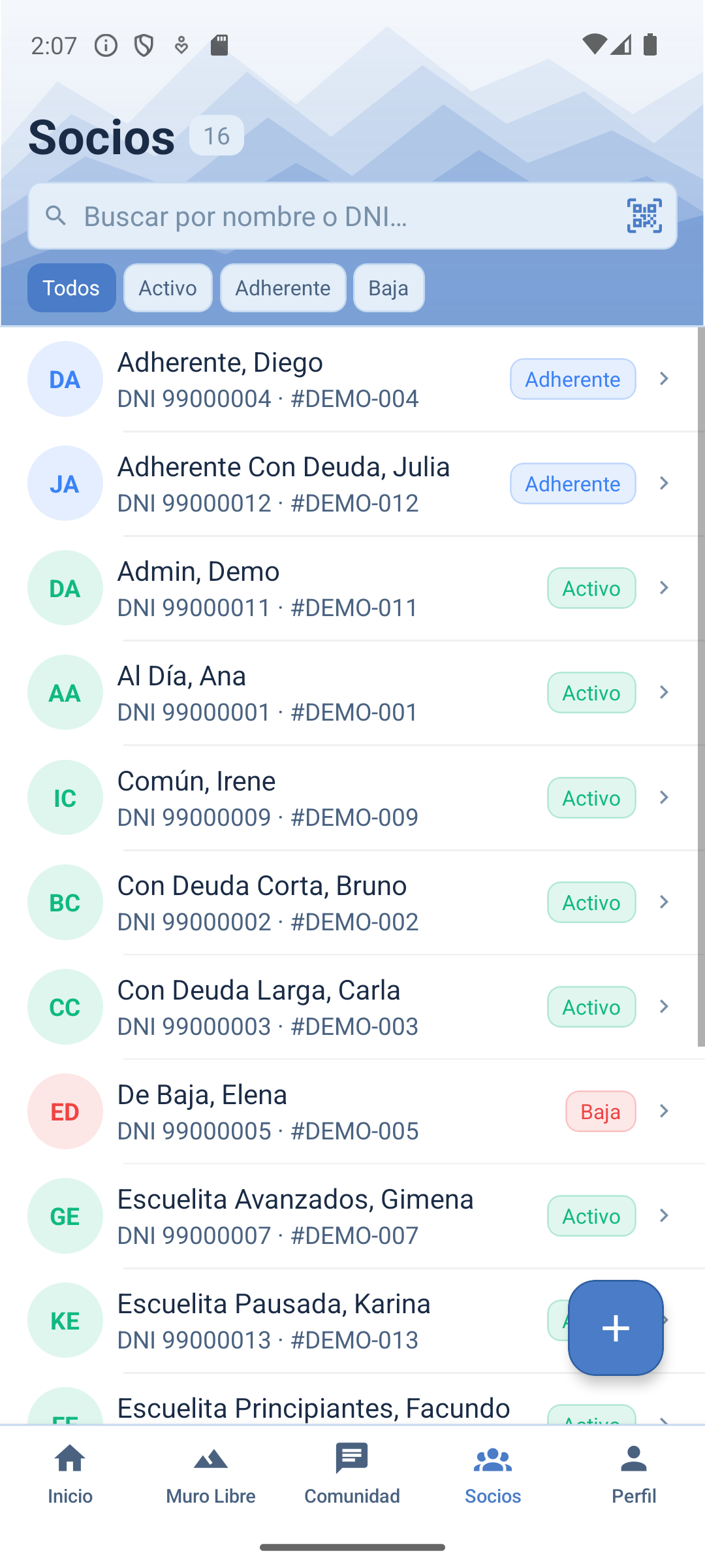 Lista de socios