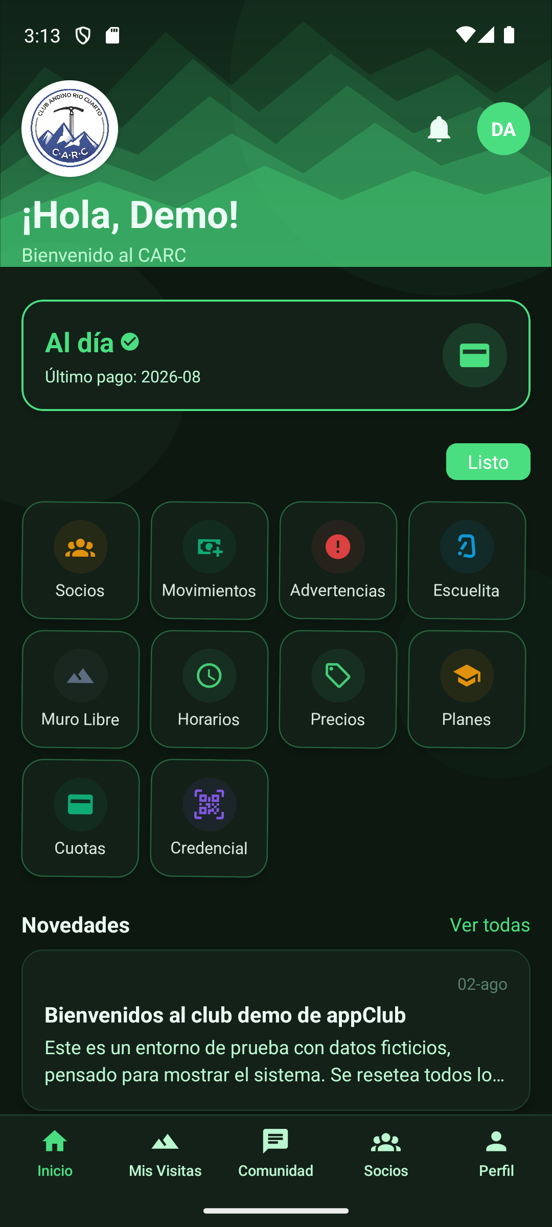 Modo edición del grid de accesos
