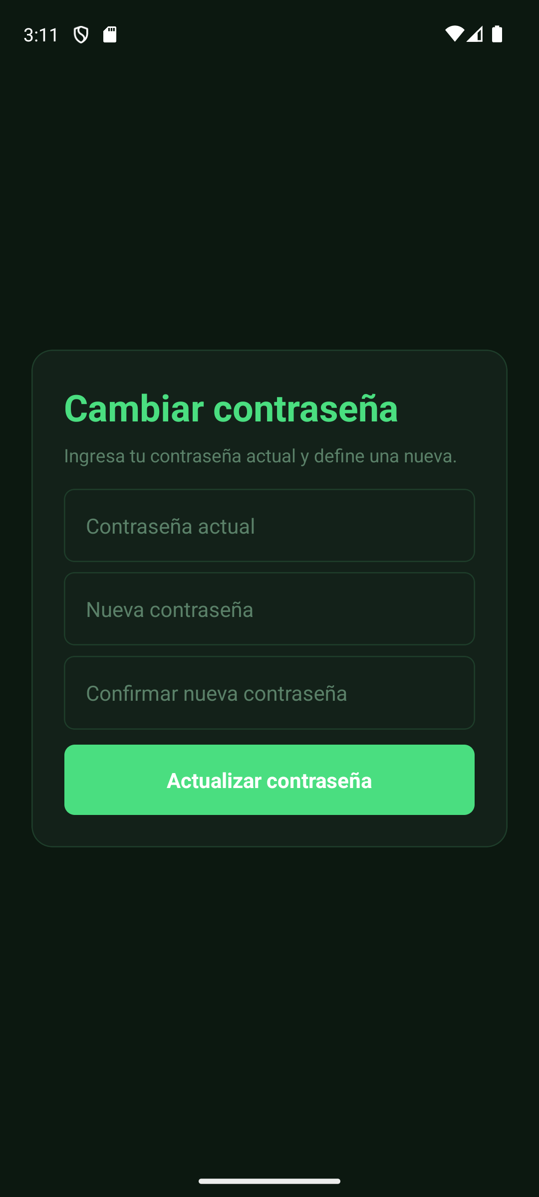 Cambiar contraseña