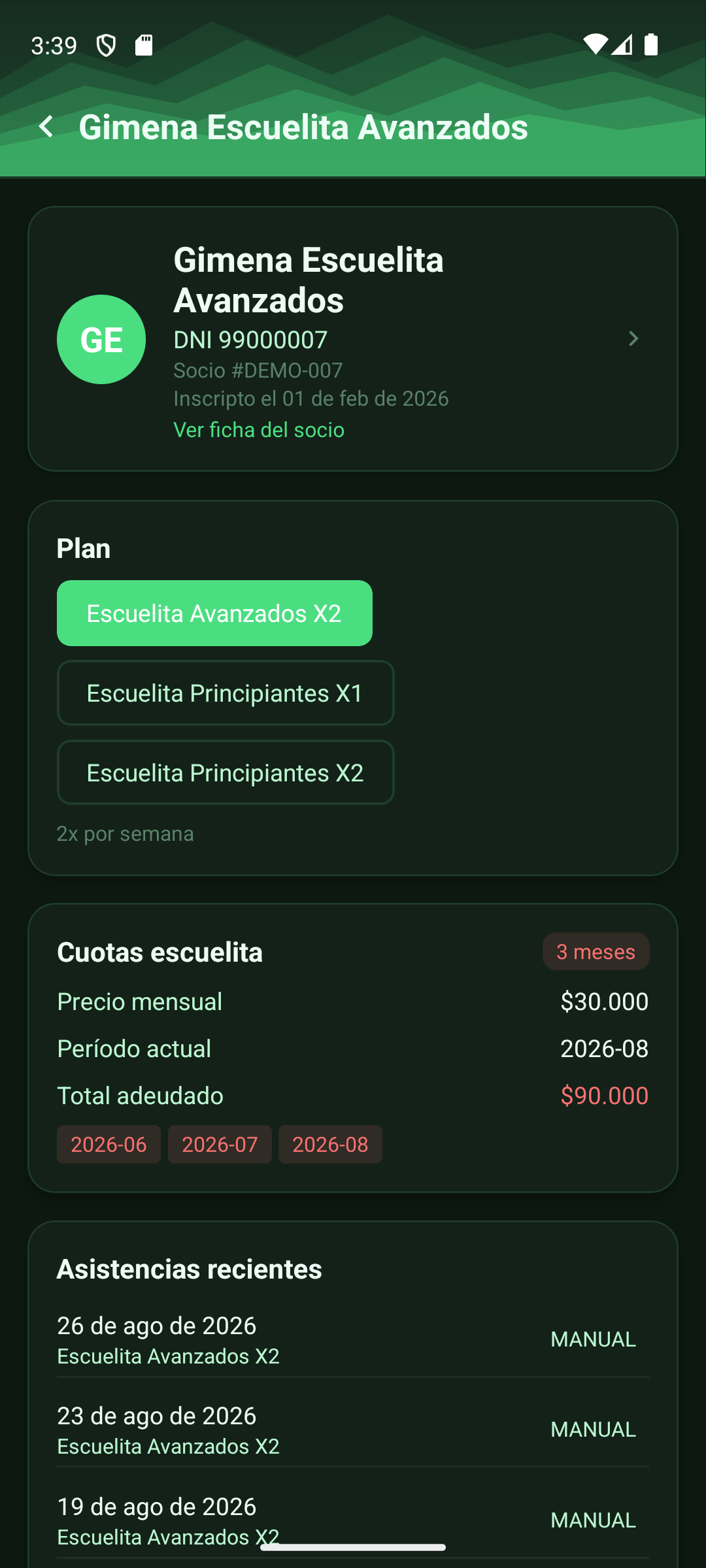Ficha del alumno