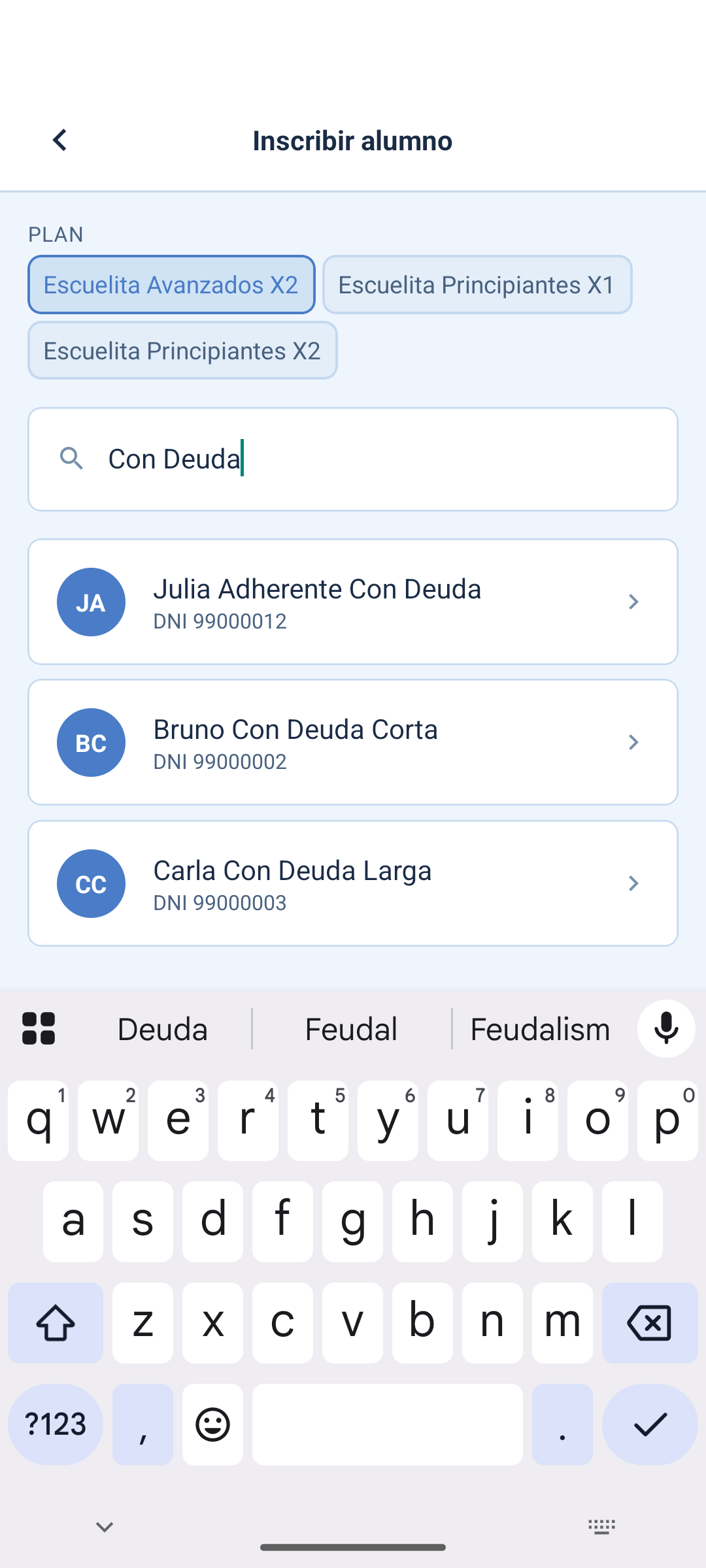 Elegir plan y buscar al socio